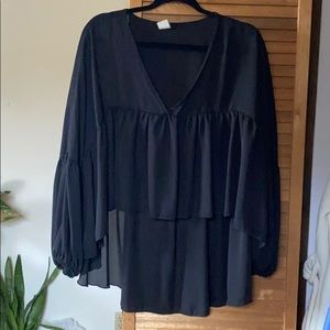 Black dressy high low top